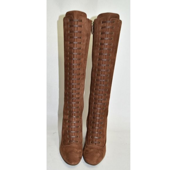 $900+ AQUATALIA Elenora Strap To-The-Knee Boot CASTAGNO BROWN 6.5 (M27) NICE!! - Picture 5 of 10